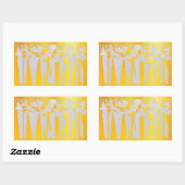 休日 長方形シール (シート)