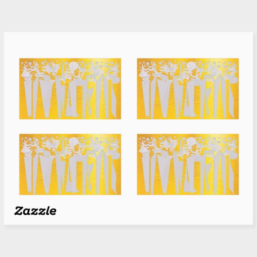 休日 長方形シール (シート)