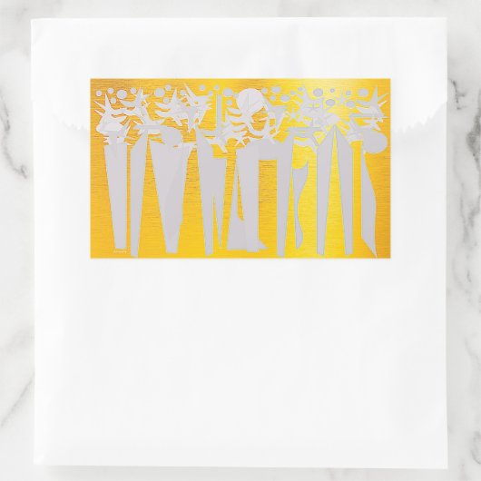 休日 長方形シール (バッグ)