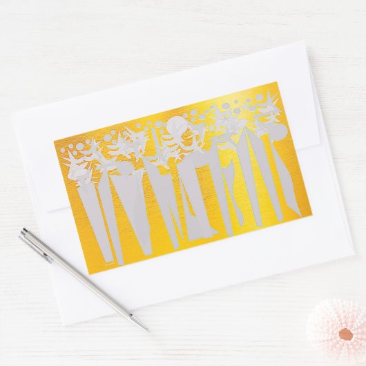 休日 長方形シール (封筒)