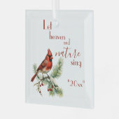 休日（鳥）ショウジョウコウカンチョウ感動的パーソナライズホリデイ ガラスオーナメント (正面左)