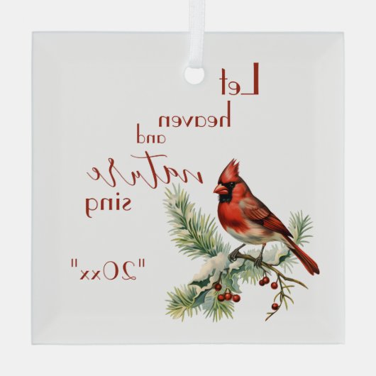 休日（鳥）ショウジョウコウカンチョウ感動的パーソナライズホリデイ ガラスオーナメント (裏面)