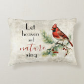 休日(鳥)ショウジョウコウカンチョウ素朴感動的クリスマス アクセントクッション (正面)