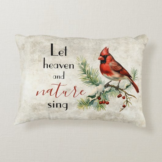 休日（鳥）ショウジョウコウカンチョウ素朴感動的クリスマス アクセントクッション (裏面)