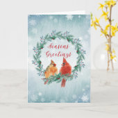 休日 – WCリースと(鳥)ショウジョウコウカンチョウペア カード (黄色い花)