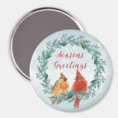 休日 – WCリースと（鳥）ショウジョウコウカンチョウペア マグネット (正面/裏面)