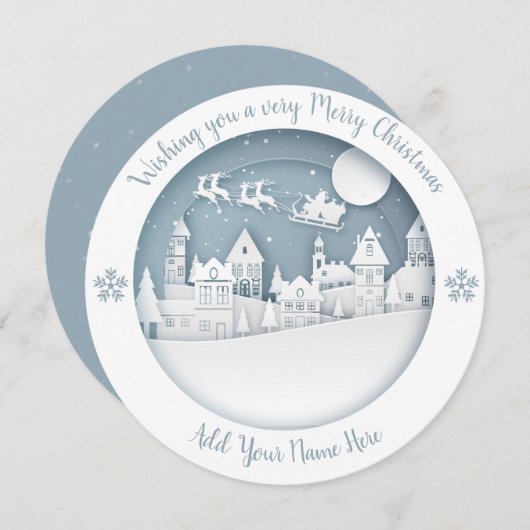 休日 – WC冬のシーン5 カスタマイズ -  招待状 (正面/裏面)