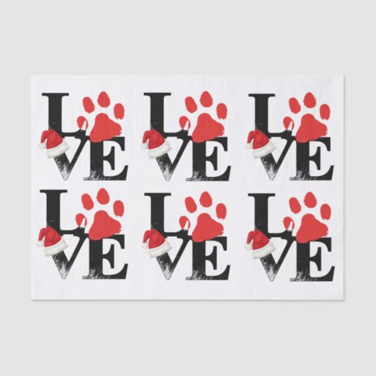 休日Santapaws -クリスマス愛の足のプリント 薄葉紙 (正面)