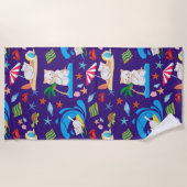 休暇で猫 ビーチタオル (正面)