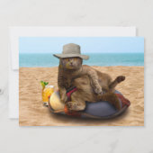 休暇に行く面白い猫 招待状 (裏面)