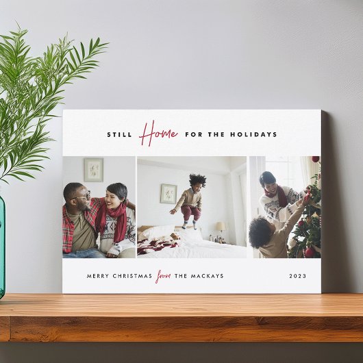 休暇のために家に残る| おもしろい 3写真 シーズンカード