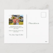 休暇のための新しい家クラシックグリーンクリスマス シーズンポストカード (裏面)