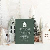 休暇のための新しい家クラシックグリーンクリスマス シーズンポストカード