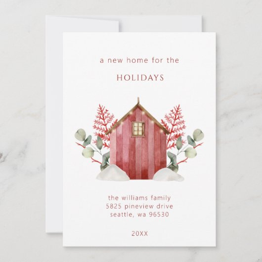 休暇のための新しい家 |フォトクリスマスカード 招待状 (正面)