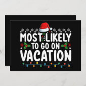 休暇のクリスマスファミリーに行く可能性が高い 招待状 (正面/裏面)