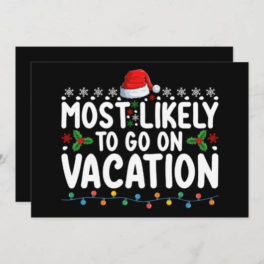 休暇のクリスマスファミリーに行く可能性が高い 招待状 (正面/裏面)