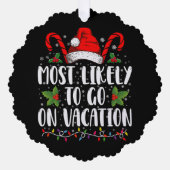 休暇のクリスマスマッチングに行く可能性が最も高い オーナメントカード (正面)