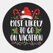 休暇のクリスマスマッチングに行く可能性が最も高い ラウンドシール (正面)