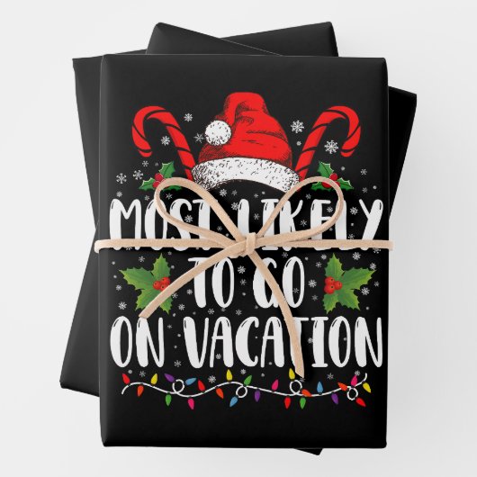 休暇のクリスマスマッチングに行く可能性が最も高い ラッピングペーパーシート (インサイチュ)