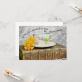 休暇のコーヒーと良い本を楽しむ読こと カード (正面/裏面インサイチュ)