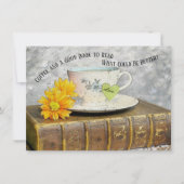 休暇のコーヒーと良い本を楽しむ読こと カード (正面)