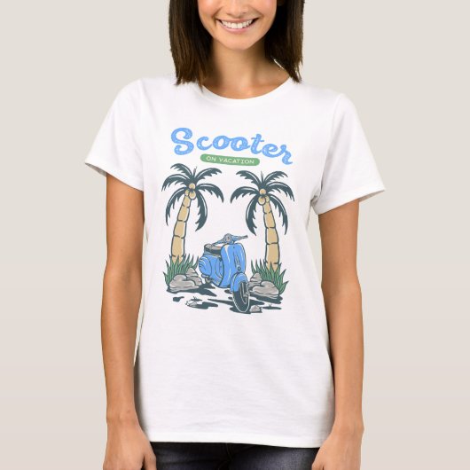 休暇のスクーター Tシャツ (正面)