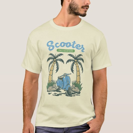 休暇のスクーター Tシャツ (正面)