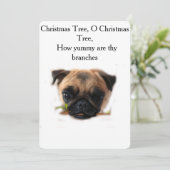 休暇のプグのクリスマスカード 招待状 (スタンド正面)