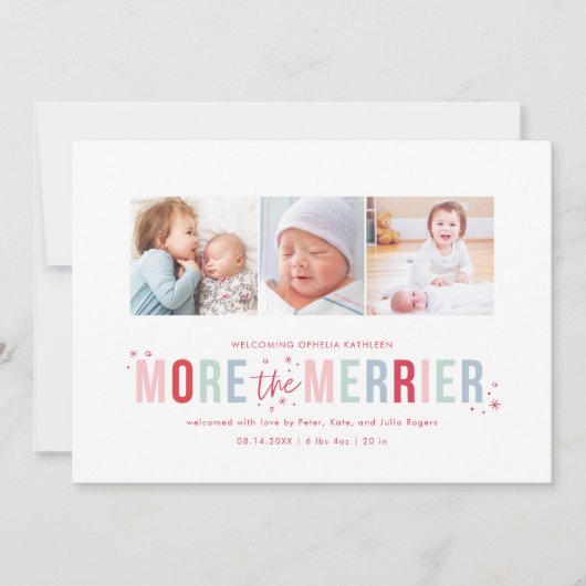 休暇のメリー出産のお知らせ シーズンカード (正面)