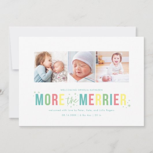 休暇のメリー出産のお知らせ シーズンカード (正面)