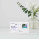 休暇のヤシの木の名刺 名刺 (スタンド正面)