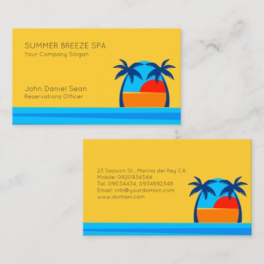 休暇のレンタルホームステイの休日のコテージ 名刺 (正面/裏面)