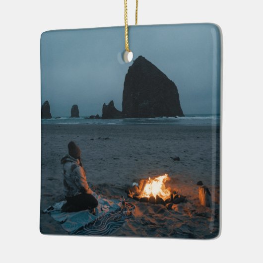 休暇の写真、休暇の記念品ギフトクリスマス セラミックオーナメント (左)