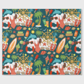 休暇の夏のパーティービーチ ラッピングペーパー (フラット)