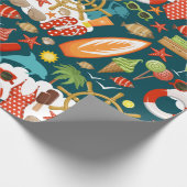 休暇の夏のパーティービーチ ラッピングペーパー (角)