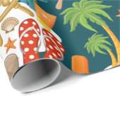 休暇の夏のパーティービーチ ラッピングペーパー (ロールコーナー)