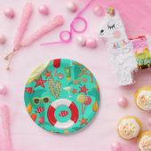 休暇の夏のビーチ ペーパープレート (パーティー)