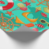 休暇の夏のビーチ ラッピングペーパー (角)