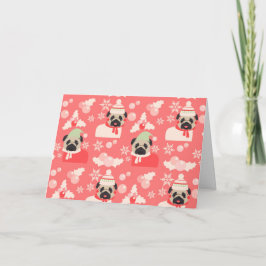 休暇の季節のパグカード シーズンカード
