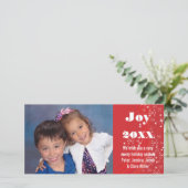 休暇の季節の赤くか白い雪クリスマスの写真カード シーズンカード (スタンド正面)