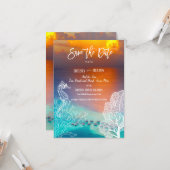 休暇の招待状の帆海バージン諸島 カード (正面/裏面インサイチュ)