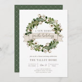 休暇の新しい家|引っ越し祝いパーティーパーティー 招待状 (正面/裏面)