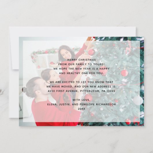 休暇の新しい家| 2枚の写真 シーズンカード (裏面)