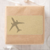 休暇の概念。サンディビーチ影飛行機 ラベル (インサイチュ)