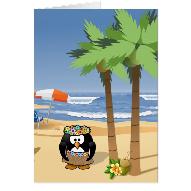 休暇の漫画のイラストレーションのフラのペンギン (正面)