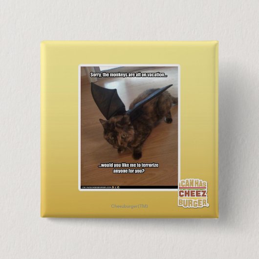 休暇の猿 缶バッジ (正面)