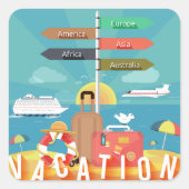 休暇の目的地 スクエアシール (正面)