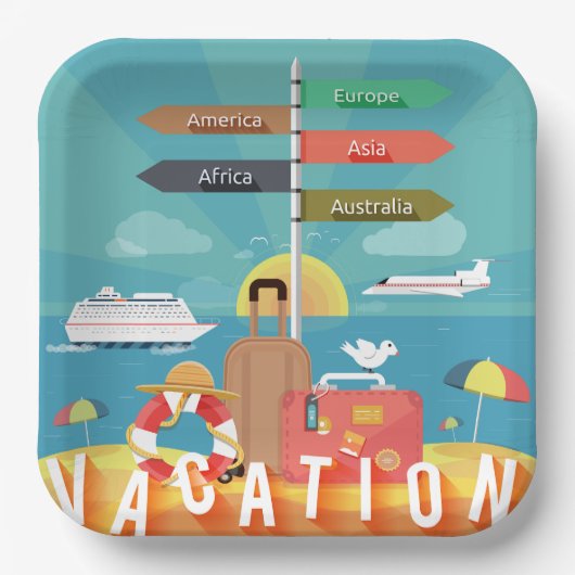 休暇の目的地 ペーパープレート (正面)