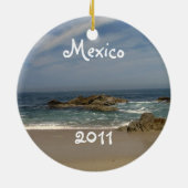 休暇の眺め; メキシコの記念品 セラミックオーナメント (裏面)