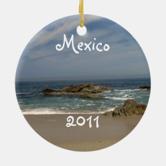 休暇の眺め; メキシコの記念品 セラミックオーナメント (裏面)